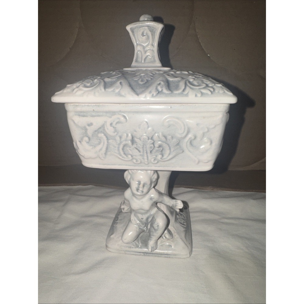 Vintage  Chase Japan Italian‎ Candy Box Cupid Against Pedestal Trinket Box